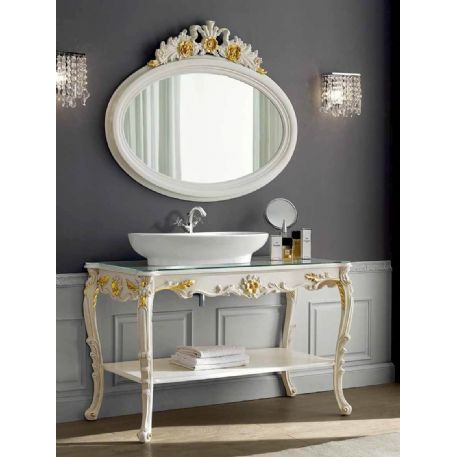 Consolle + specchio bagno barocco + lavabo