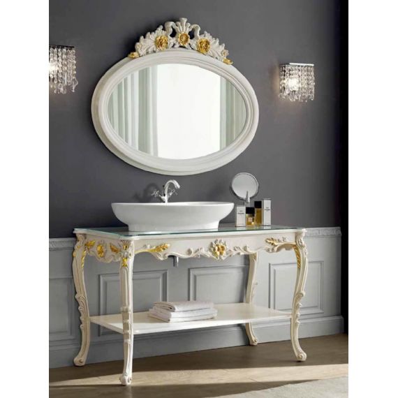 Consolle + specchio bagno barocco e lavabo