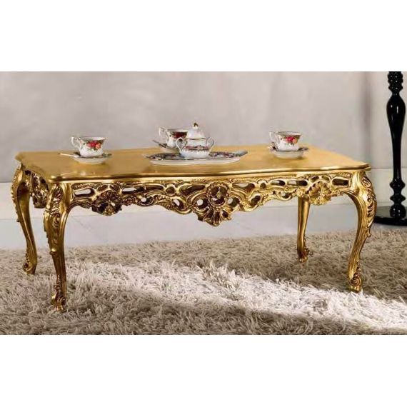 Tavolino da salotto Barocco foglia oro