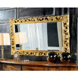 Specchiera cornice traforata foglia oro  BEATRICE cm. 145 X 85