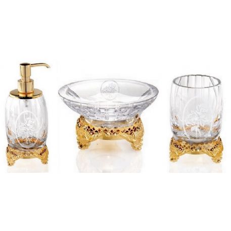 Set cristallo / oro 24k ROSE 