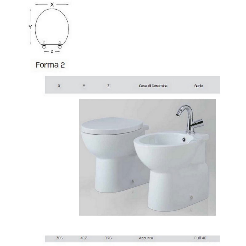 Sedile Wc Per Azzurra Vaso Full 48 Bianco - Tavoletta / Coprivaso Wc D